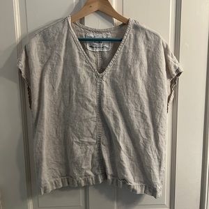 NotPerfectLinen Beige Malta Top, 23" across, 24" shoulder to bottom